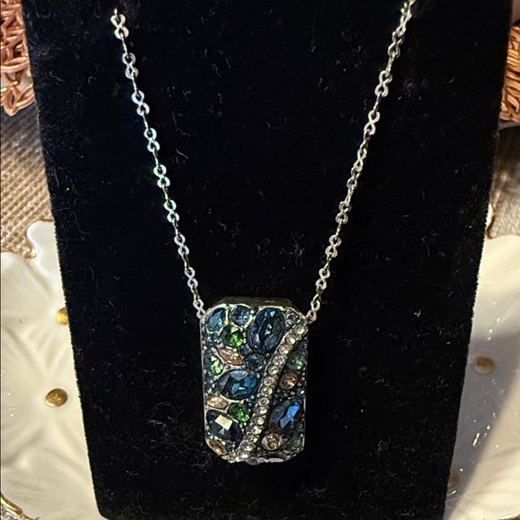 Brighton Jewelry - Brighton Silver Necklace with Blue and Green Pendant